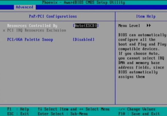 PnP/PCI Configuration PnP/PCI Configuration